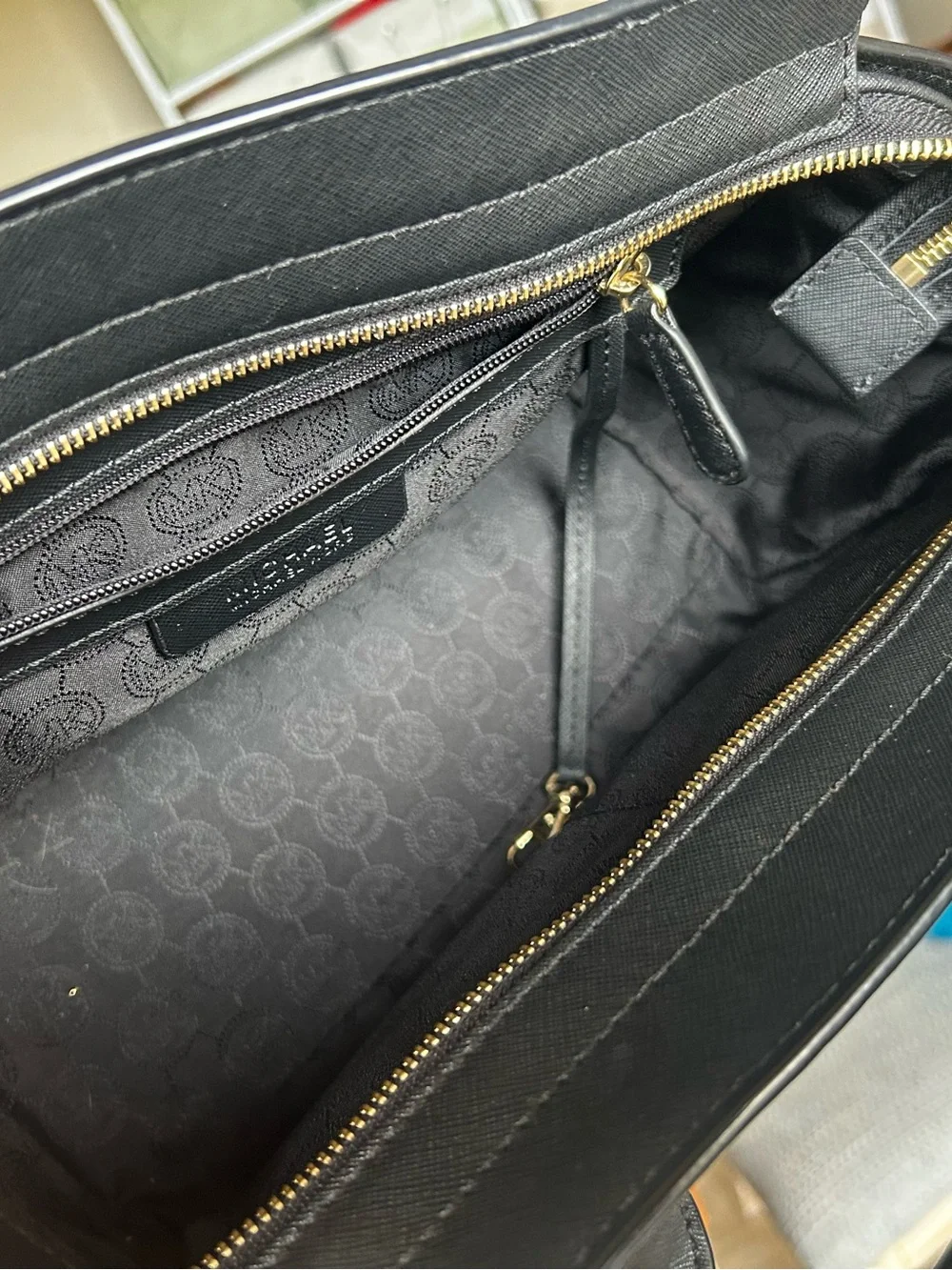 Michael Kors Black Leather with Gold Hardware bag